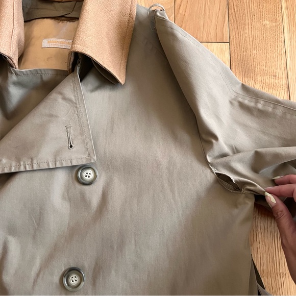 Vintage Brooks Brothers Belted Trench Coat Removable Wool Lining Size 40 - Picture 12 of 15
